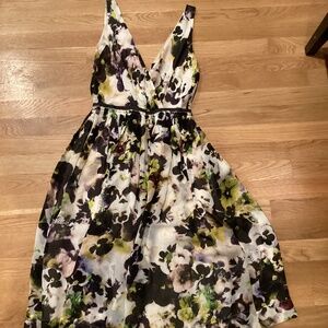 Floral Paul smith black dress worn by Sarah Jessica Parker